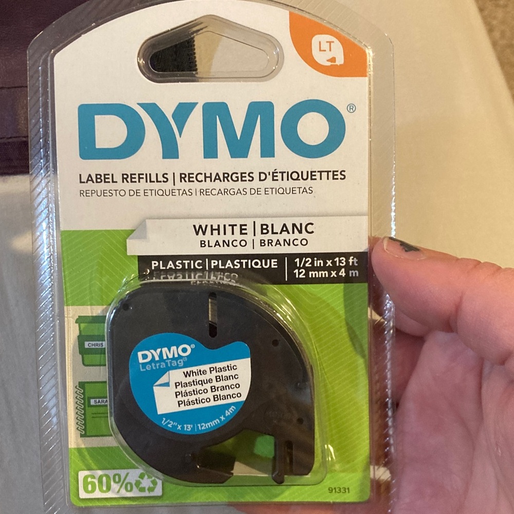 Dymo white label refill - LT - 12mm x 4m